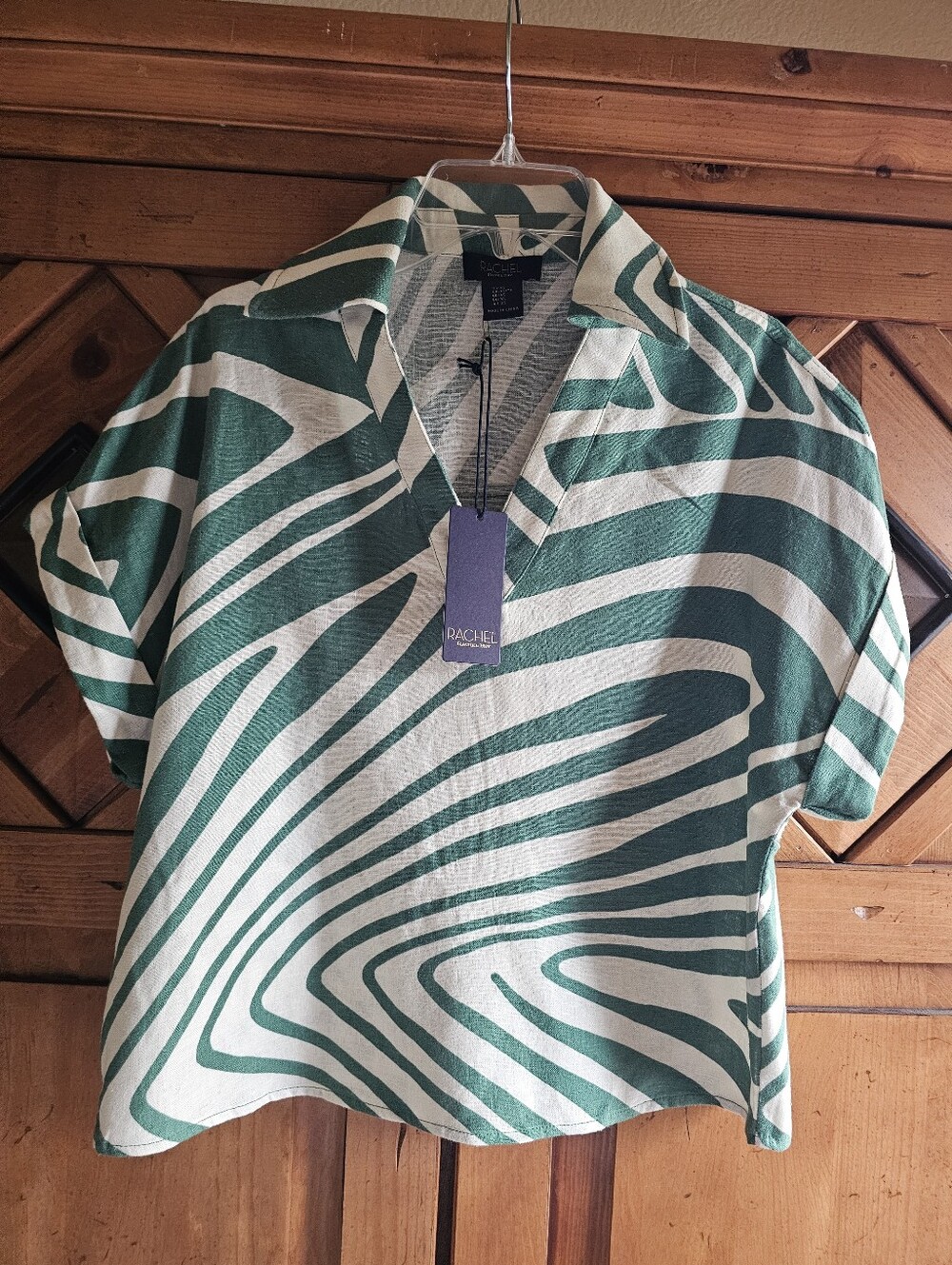 Rachel Roy NWT Linen Green Top Oversized XS
